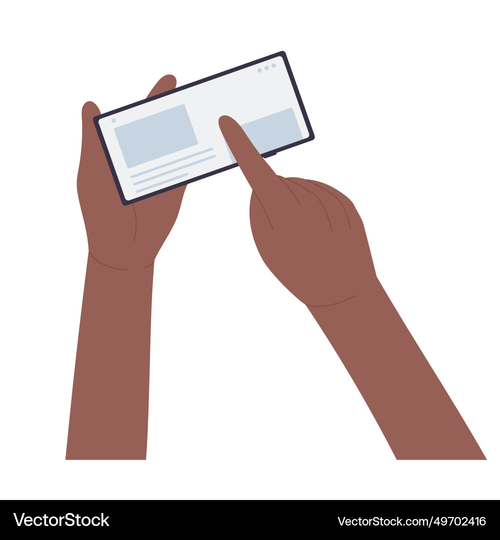Hand Scrolling auf Telefon Hand Scrolling auf Telefon vektorbild