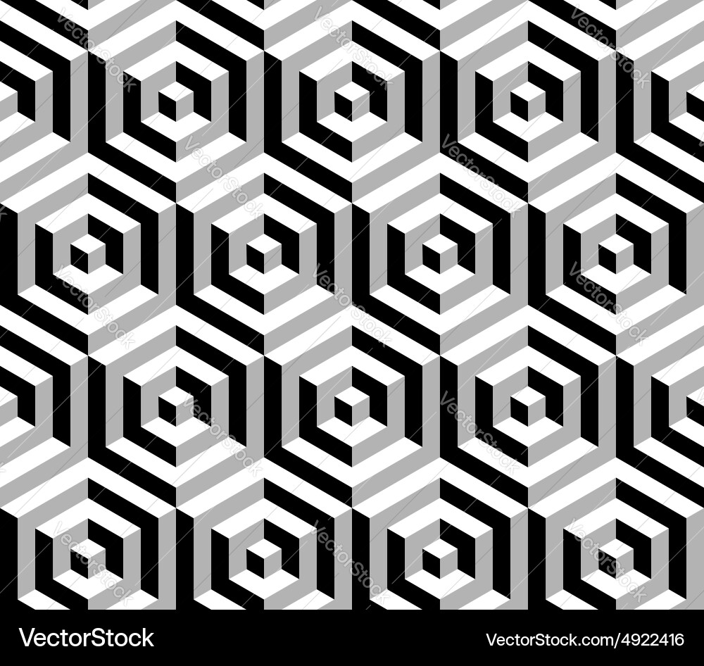Isometric Hexagon Pattern vector image