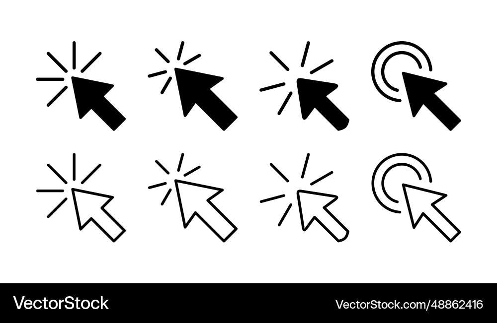 Klicken Sie auf Symbol Cursor Zeigerzeichen Klicken Sie auf Symbol Cursor Zeigerzeichen vektorbild