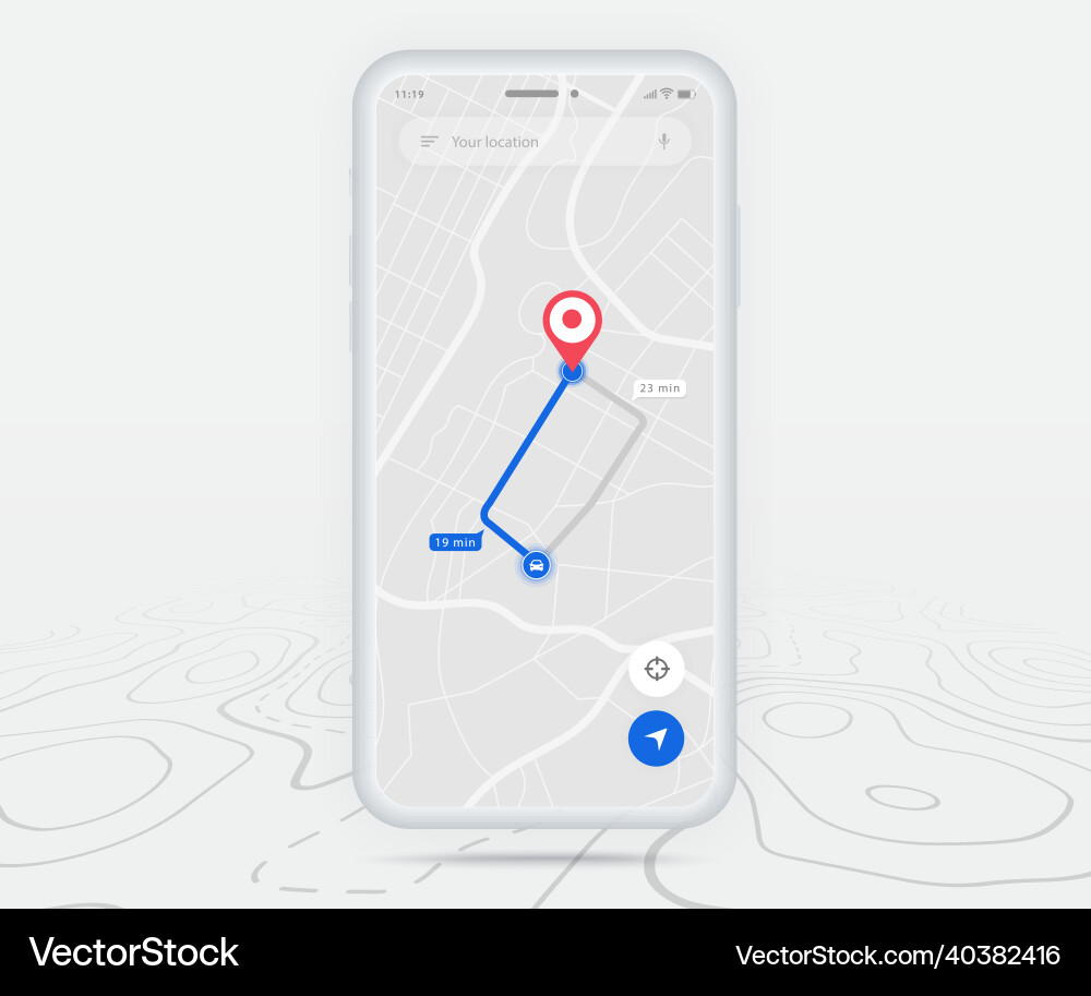 Map gps navigation ux ui concept smartphone Map gps navigation ux ui concept smartphone vector image