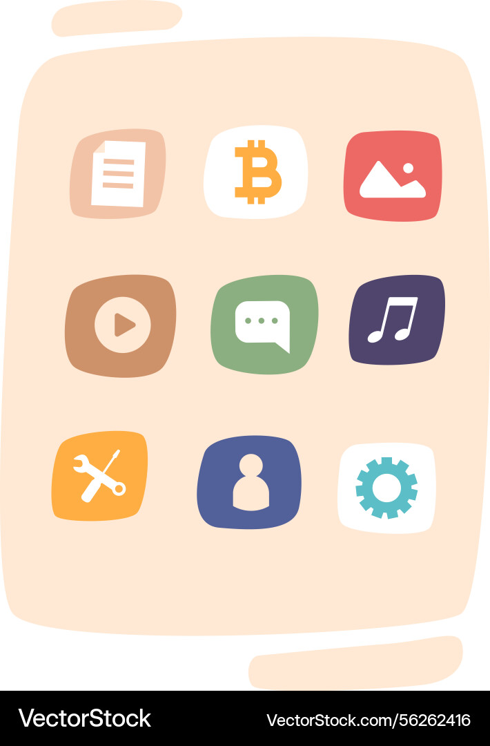 Mobile interface widget vector image
