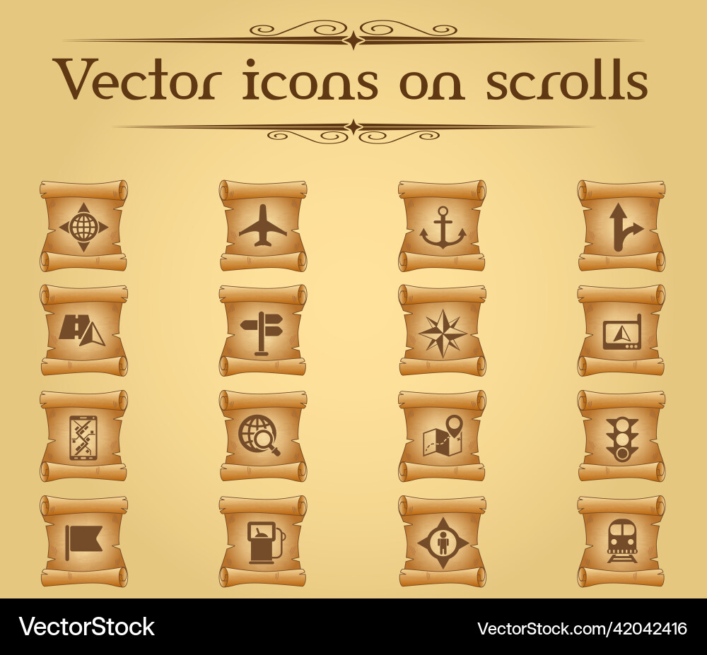 Navigation icon set Vector Image