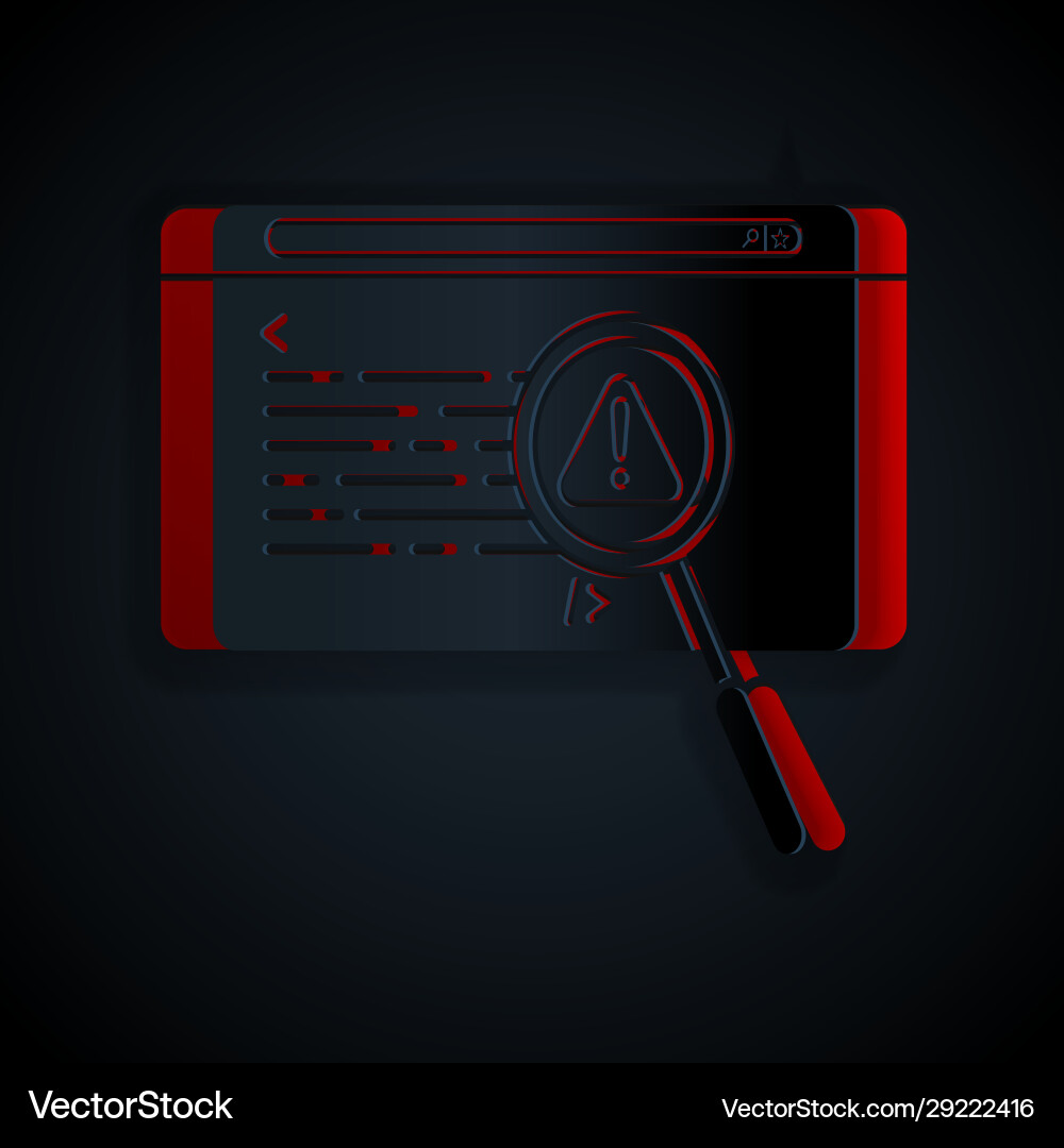 Paper cut system bug concept icon isolated Vector Image