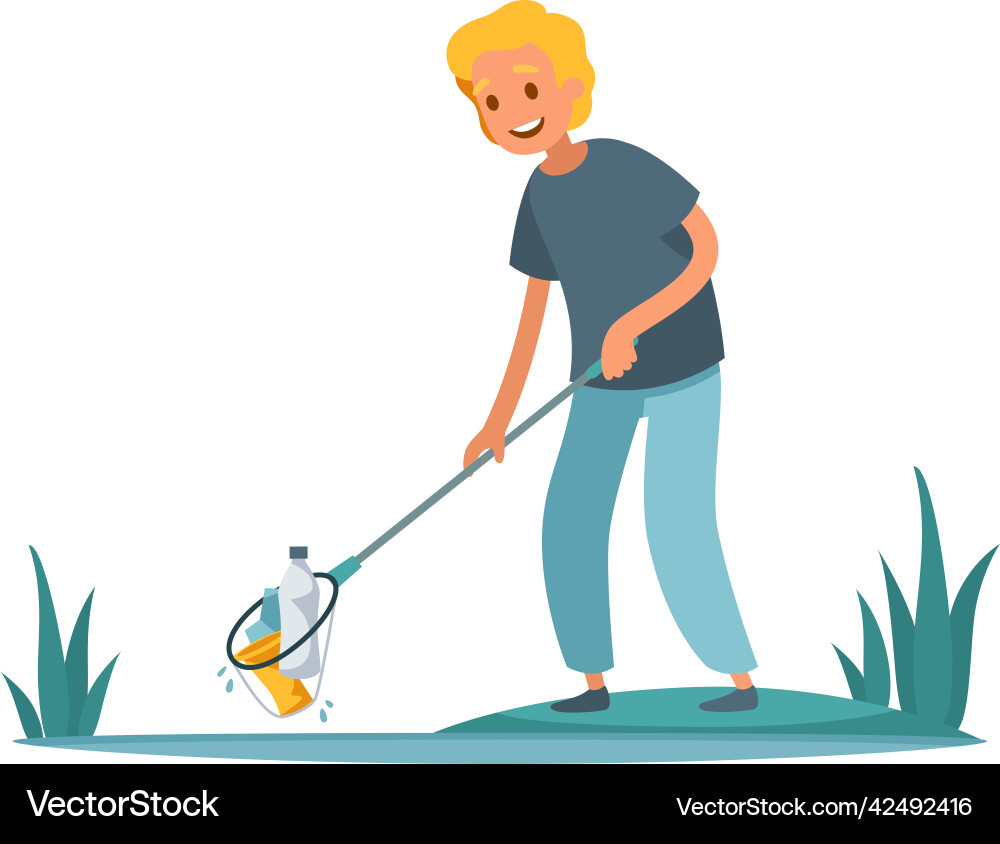 Push net garbage composition Push net garbage composition Vector Image