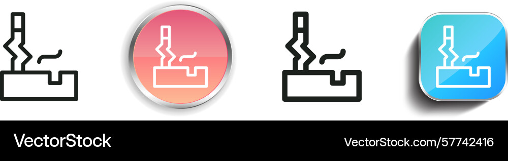 Quit smoking icon thin linear regular and button vector image
