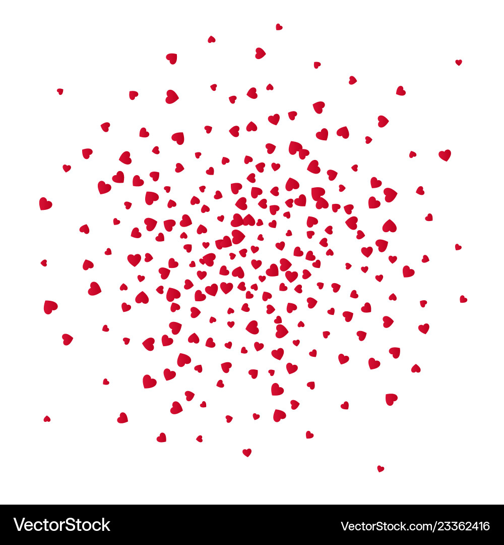 Red Heart Confetti Scatter Vector Image