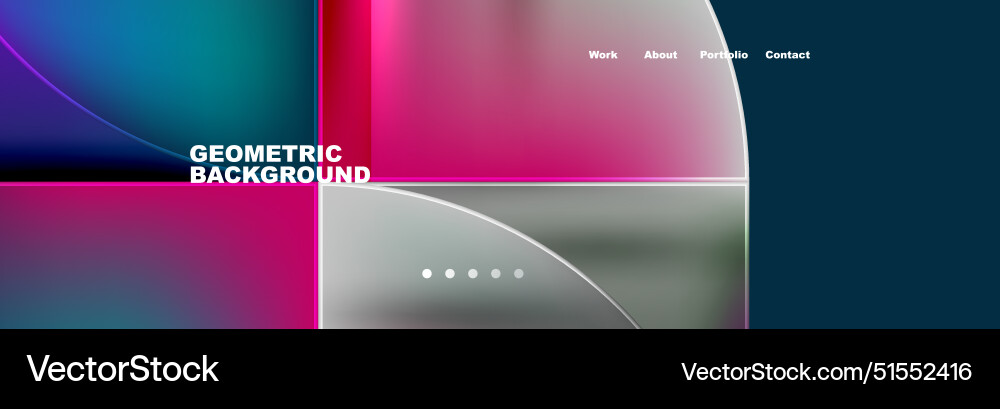 Round triangles and squares web site page template Round triangles and squares web site page template Vector Image