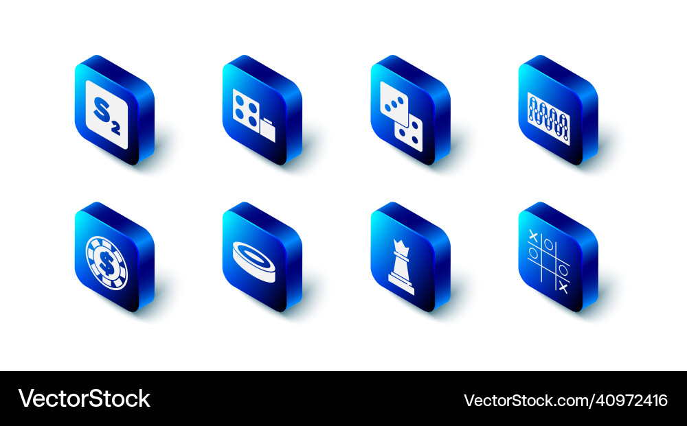 Set toy building block bricks game dice board vector image