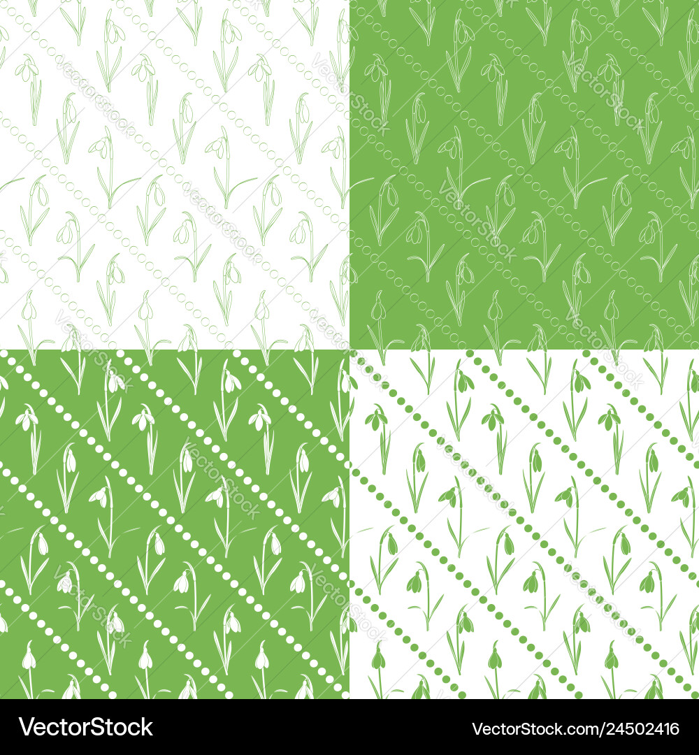 Snowdrop Seamless Patterns vector image
