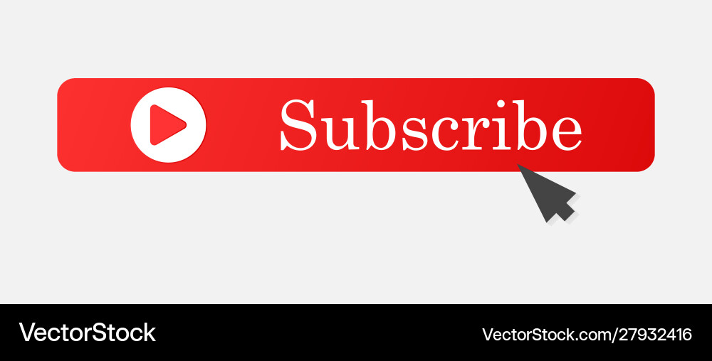 Subscribe button with arrow icon on red Subscribe button with arrow icon on red Vector Image