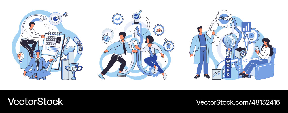Team solving complex problems teamwork Team solving complex problems teamwork vector image