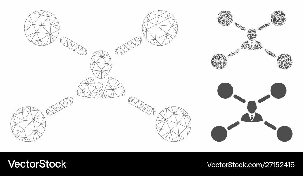 User links mesh carcass model and triangle User links mesh carcass model and triangle Vector Image