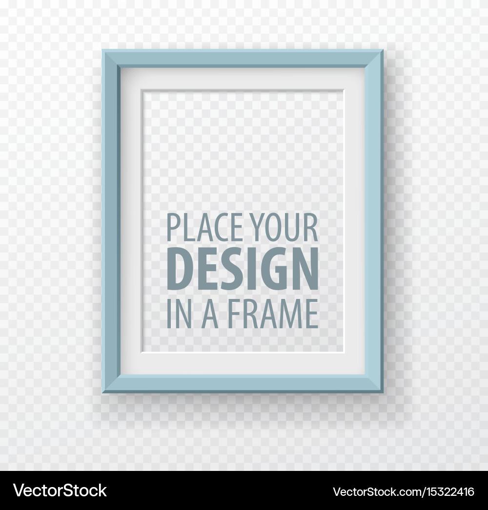 Vertical frame mock up on transparence background vector image