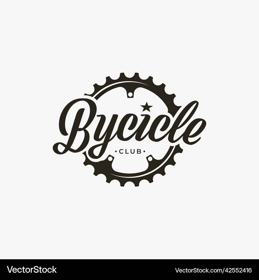 Vintage bicycle shop club logo vector image