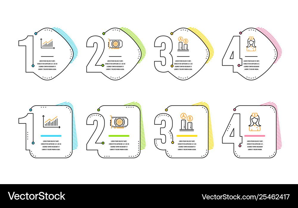 Ab testing graph and gpu icons set hospital Ab testing graph and gpu icons set hospital vector image