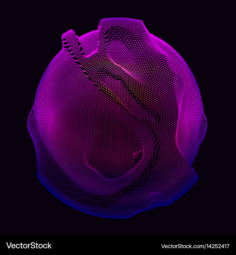 Abstract violet colorful mesh sphere Vector Image