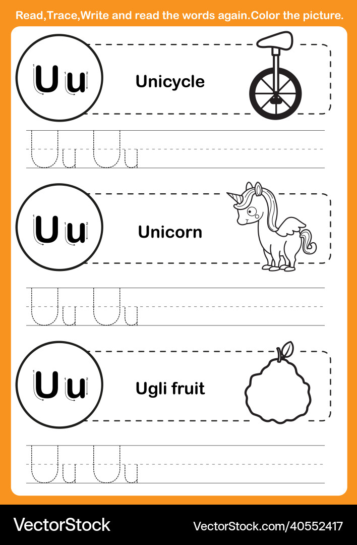 Alphabet exercise with cartoon vocabulary Alphabet exercise with cartoon vocabulary vector image