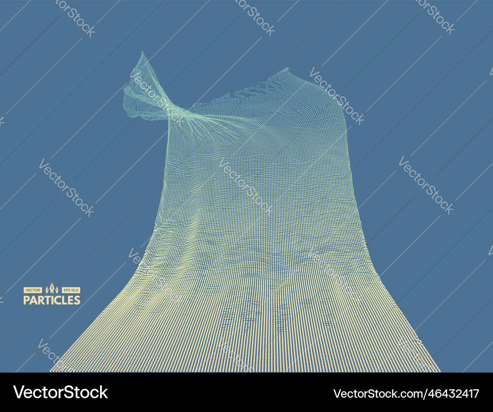 Array with dynamic particles 3d futuristic Array with dynamic particles 3d futuristic vector image