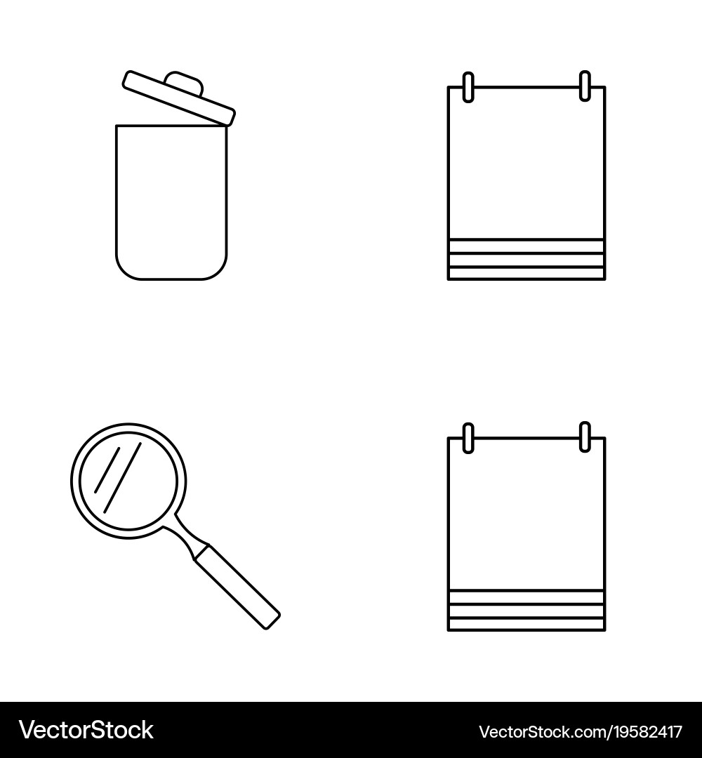Basic elements outline icons set linear icon vector image
