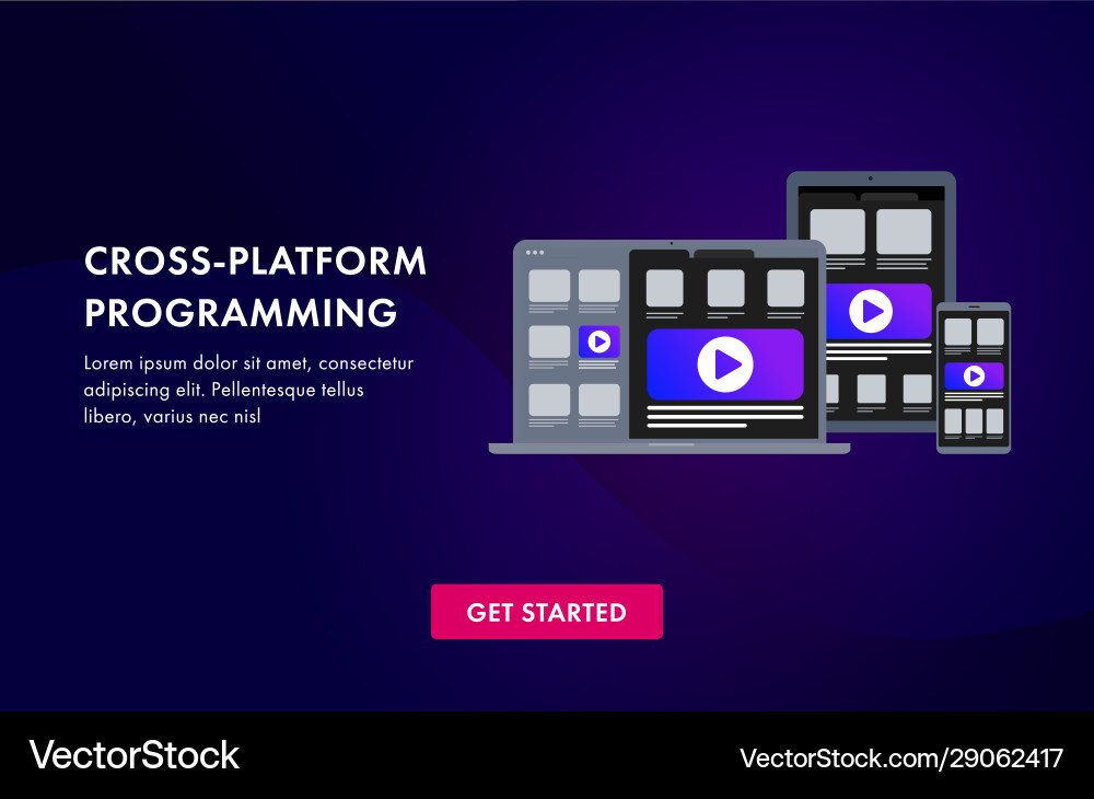 Cross platform software development and coding Vector Image