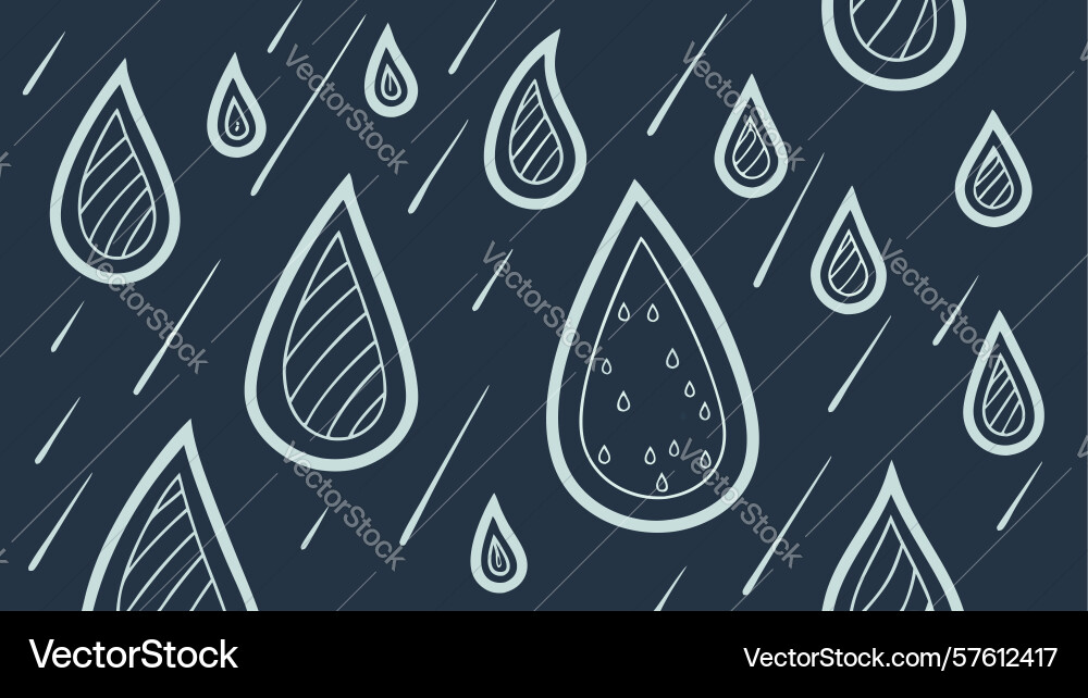Dense raindrops pattern on a dark background Vector Image