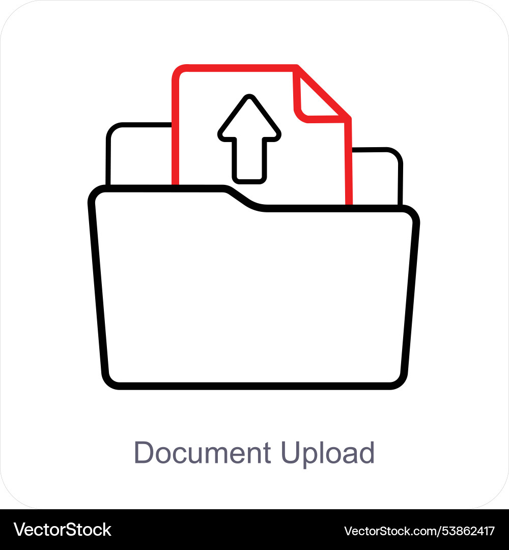 Document upload and folder icon concept Vector Image