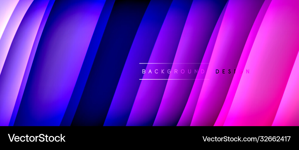 Fluid gradient waves with shadow lines and glowing Vector Image