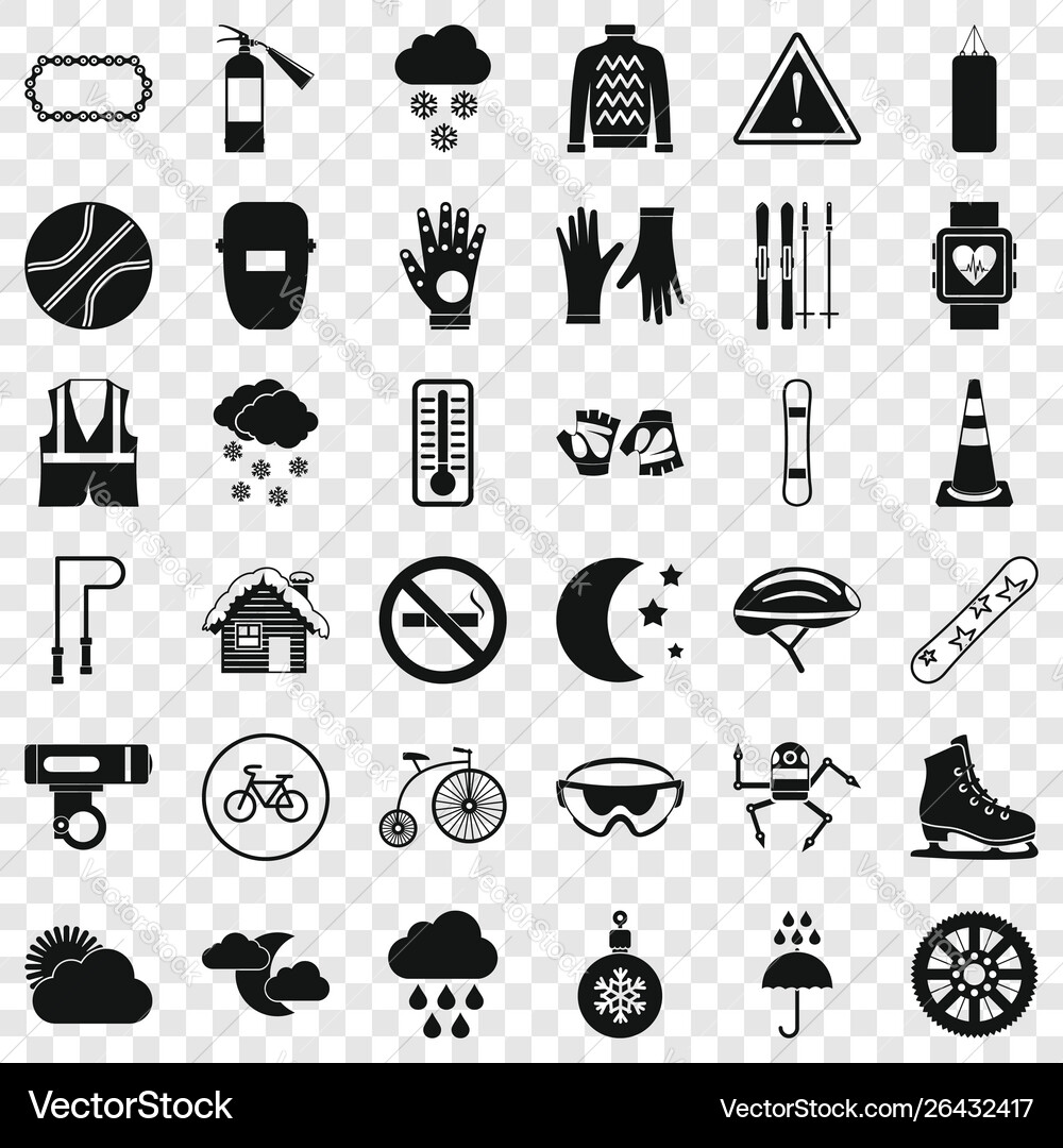 Glove icons set simple style Vector Image