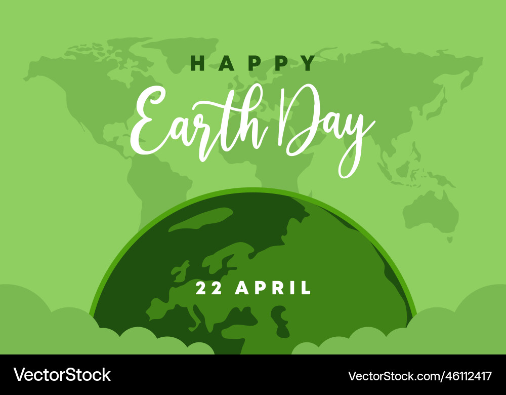 Happy earth day banner poster with world map Happy earth day banner poster with world map vector image