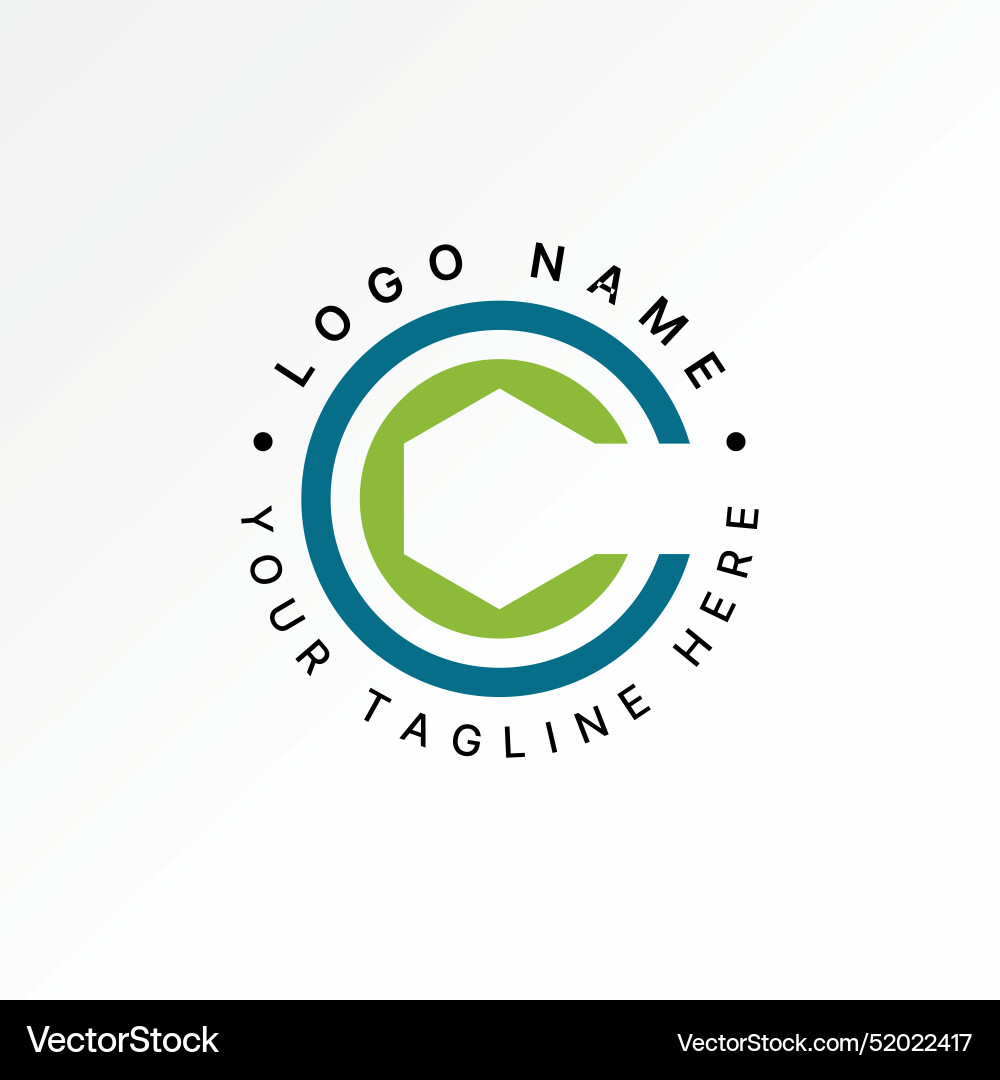 Initial c cc font negative space wrench workshop Vector Image