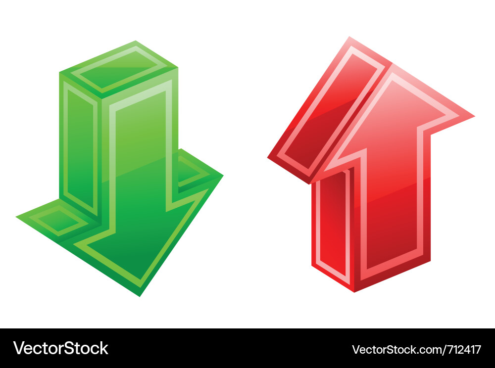 Isometrische Pfeile Icons Set Vektorbild