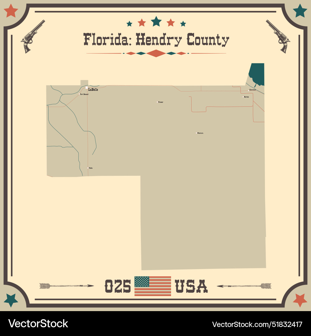Large and accurate map of hendry - Large And Accurate Map Of Hendry County Florida Vector 51832417 