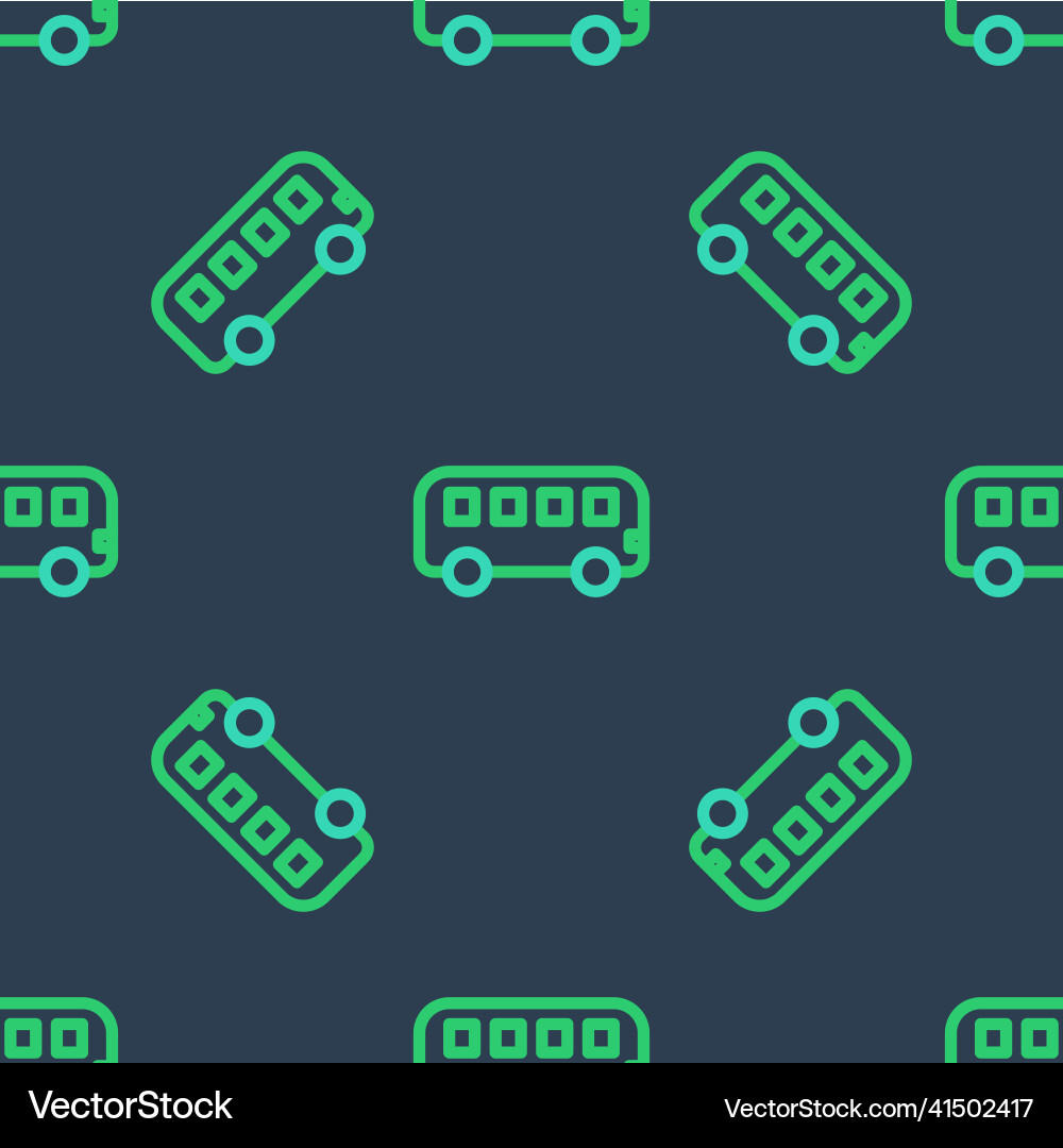 Line bus toy icon isolated seamless pattern Line bus toy icon isolated seamless pattern Vector Image