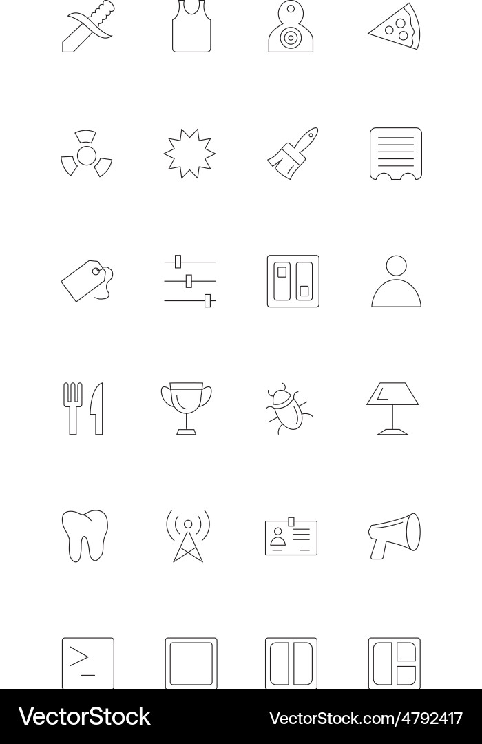 Line Icons - Various Objects vector image