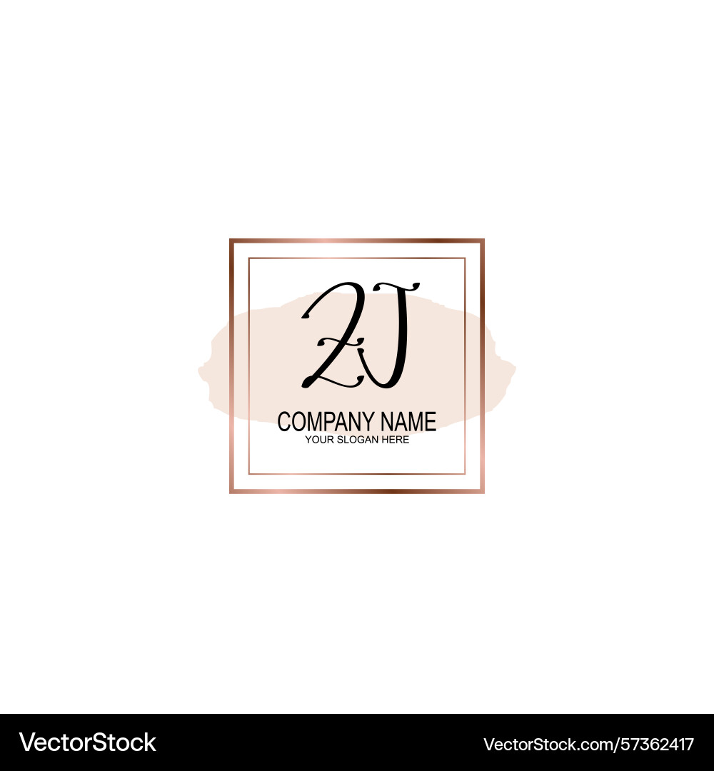 Minimalist handwritten zj initial logos with soft Minimalist handwritten zj initial logos with soft vector image