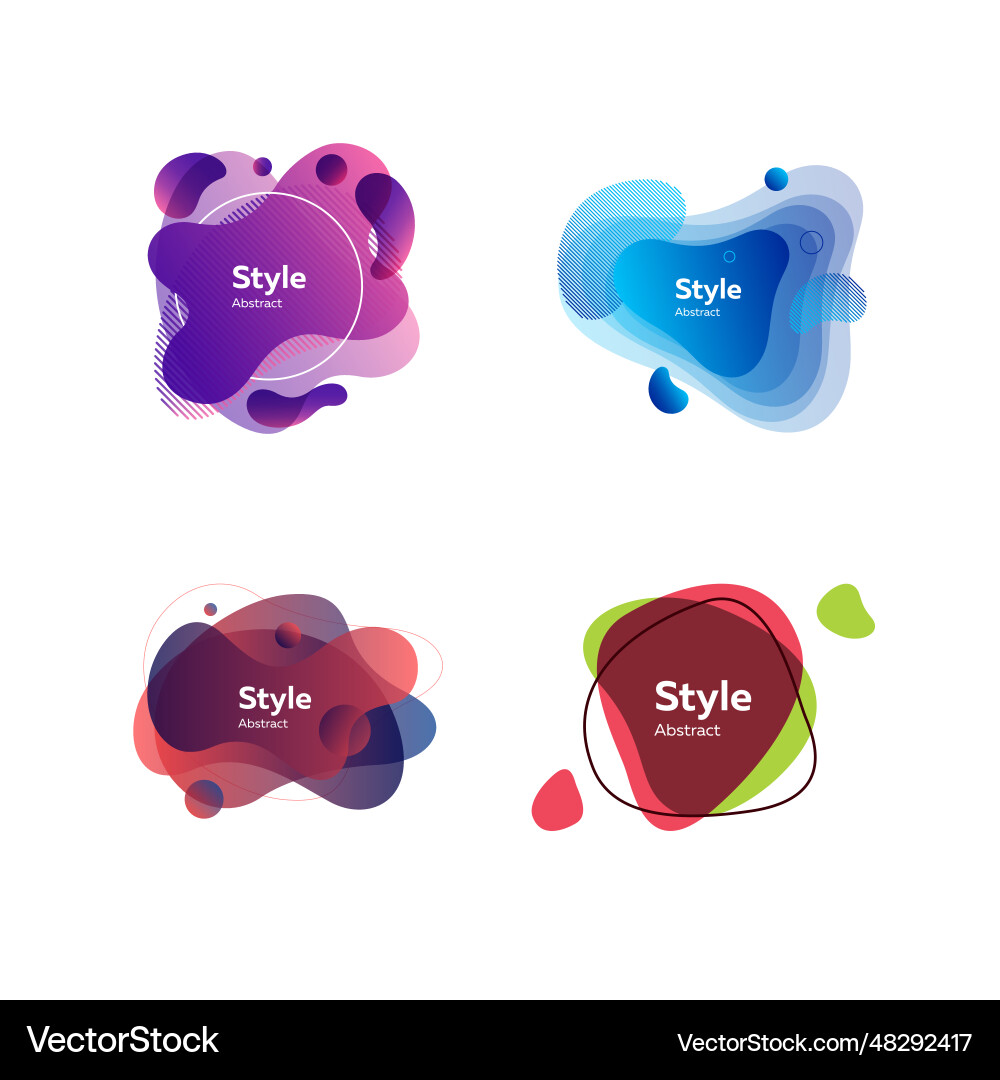 Neon multi layer shapes set Vector Image
