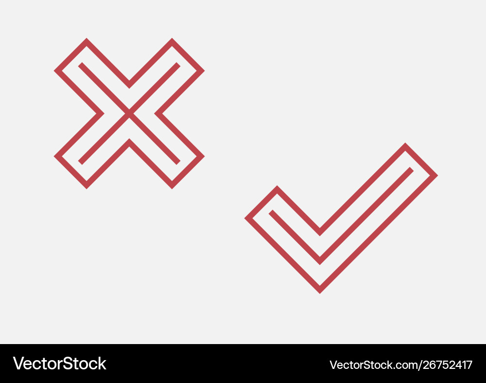 Red check and cross symbol vector image