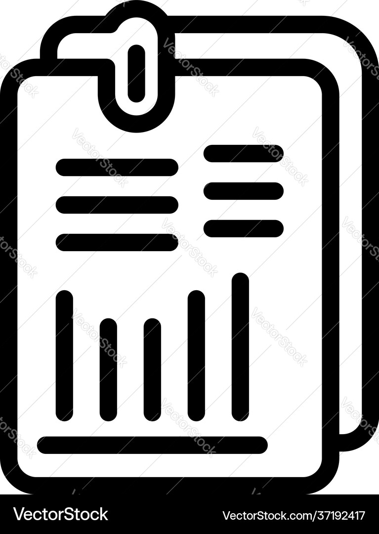 Report document icon outline style Report document icon outline style Vector Image