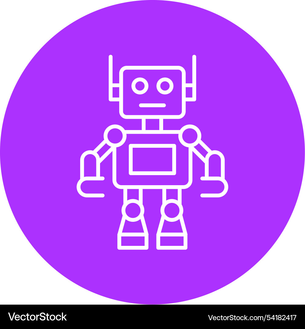 Robot line circle icon Vector Image