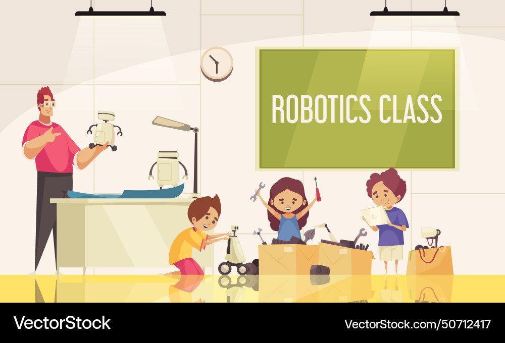 Robotics class Robotics class vector image