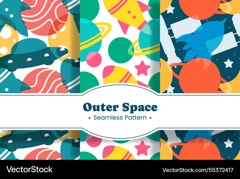 Seamless pattern of outer space exploration Seamless pattern of outer space exploration vector image