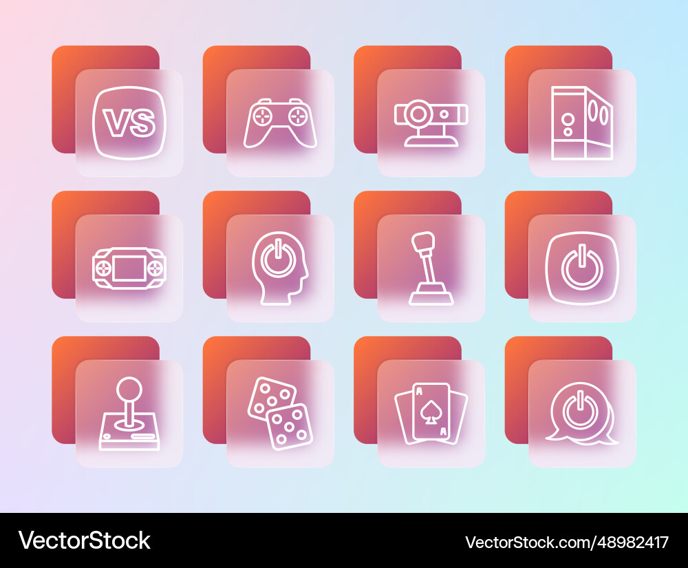 Set line case of computer game dice gear shifter Vector Image