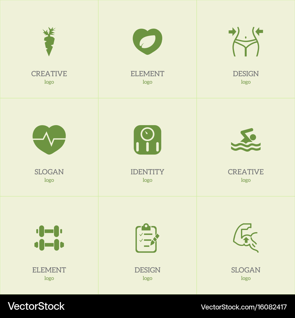 Set of 9 editable exercise icons includes symbols Vector Image