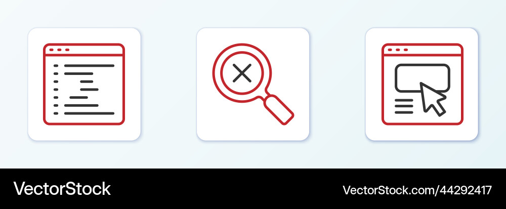 Set Zeile ui oder ux design Browser-Fenster Set Zeile ui oder ux design Browser-Fenster Vektorbild
