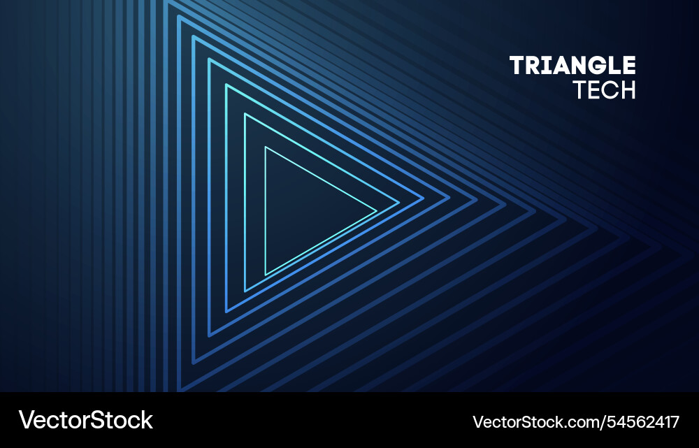 Triangle technology background big data tunnel vector image