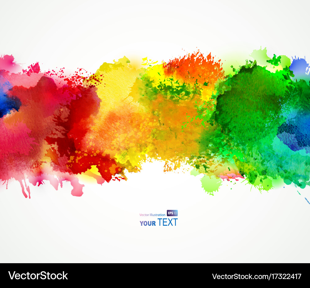 Vibrant Watercolor Splashes Vector Image