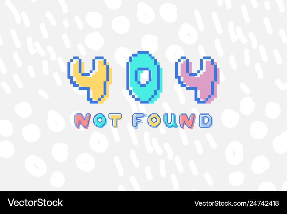 404 error not found in pixel art 8 bit Vector Image