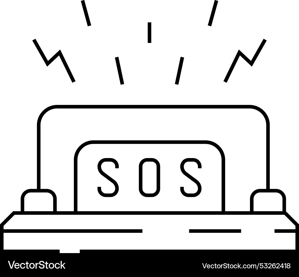Alert button line icon Alert button line icon Vector Image
