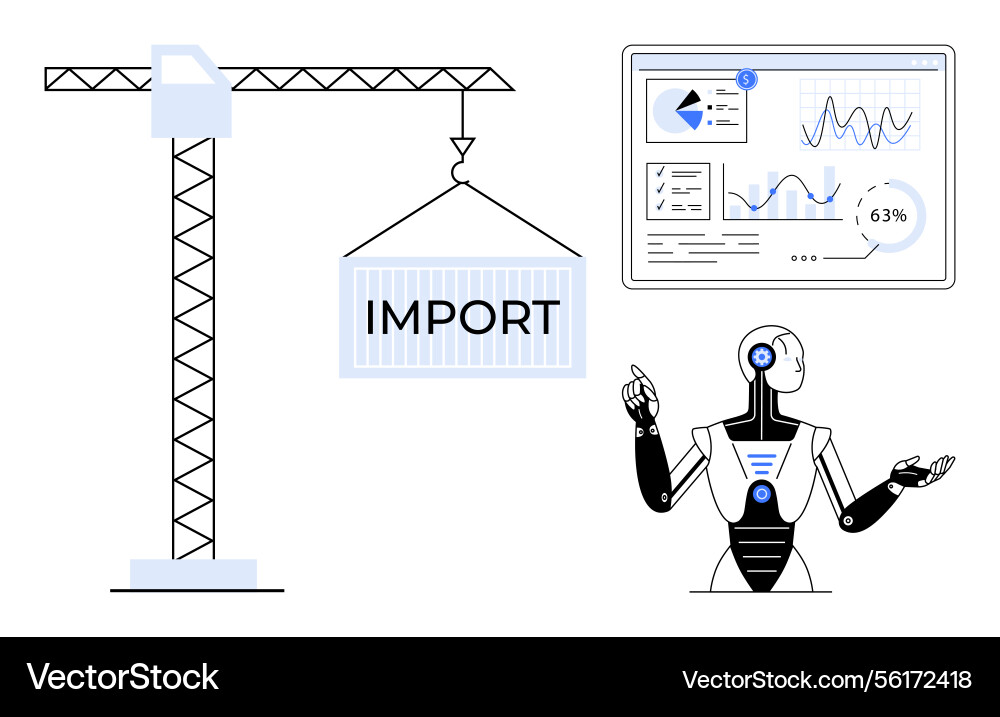 Automation and ai in import processes Automation and ai in import processes vector image
