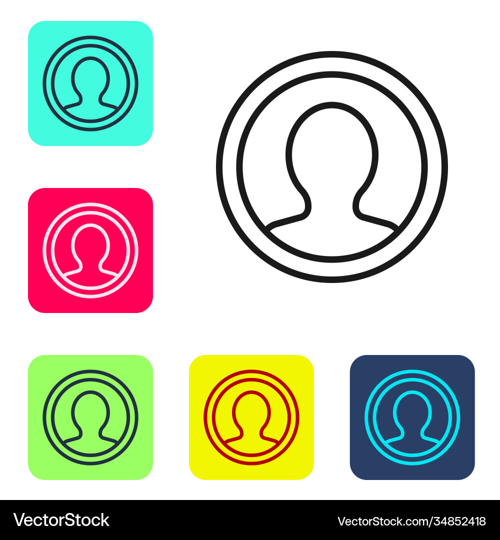 Black line create account screen icon isolated Black line create account screen icon isolated vector image